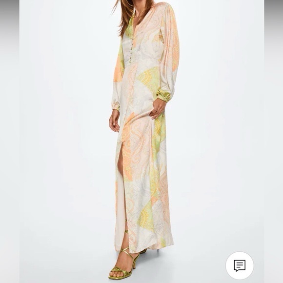 Mango Pastel Paisley Long Sleeve Dress - Picture 2 of 5